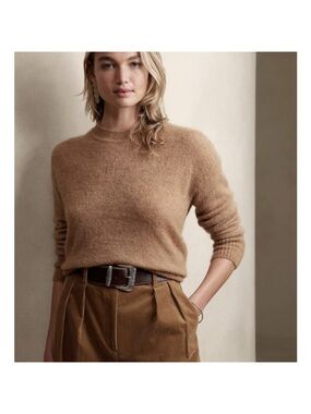 Banana Republic Italian Yarn Alpaca Blend Sweater Camel Tan Women’s Size Small